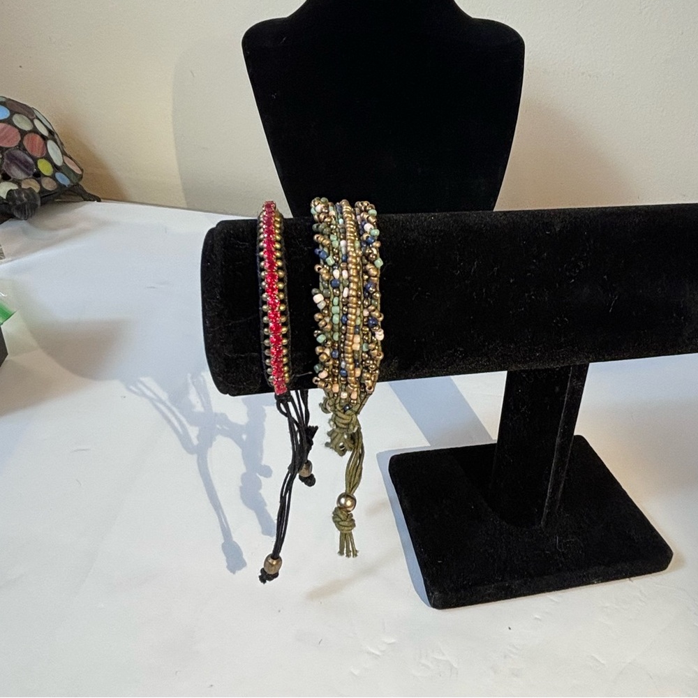 Vintage Sliding Knot Bracelets Set of 2 Adjustable Sizing